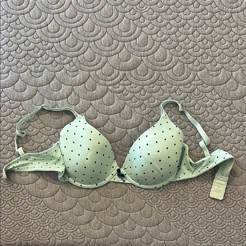 Mint Polka Dot Underwire Bra